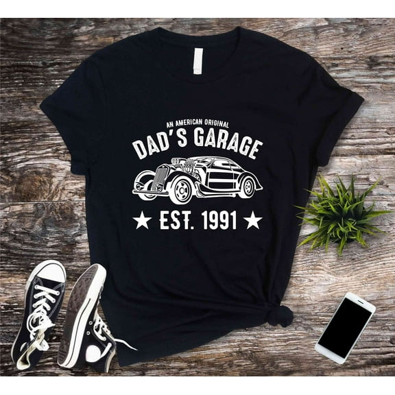 Personalized T-shirt, An American Original Dad's Garage Tshirt, Classic Car Shirt, Custom Year Tshirs, Est Shirts Gift For Fathers Day Tee