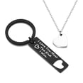 thumbnail image 1 of Matching Key Heart Couple Keychain and Necklace Set - Valentine's Day Birthday Gifts for Boyfriend Girlfriend Wife Husband, 1 of 7