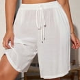 thumbnail image 6 of oelaio Baggy Shorts for Women Trendy 2026 Summer Cotton Linen Gauze Wide Leg Shorts Drawstring Casual Beach Shorts White XXL, 6 of 6
