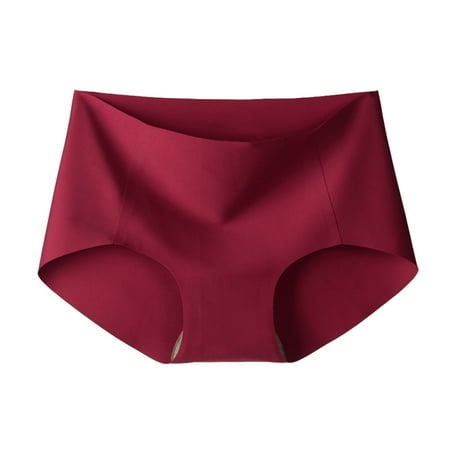 Scyoekwg Womens Underwear Hipster Panties Knickers Solid Color Stretchy Comfort High Waisted Underwear Ladies Underpants Underpants(Wine M)
