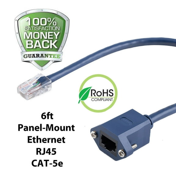 6ft 1770-06C Ethernet Cat-5e Panel-Mount Extension