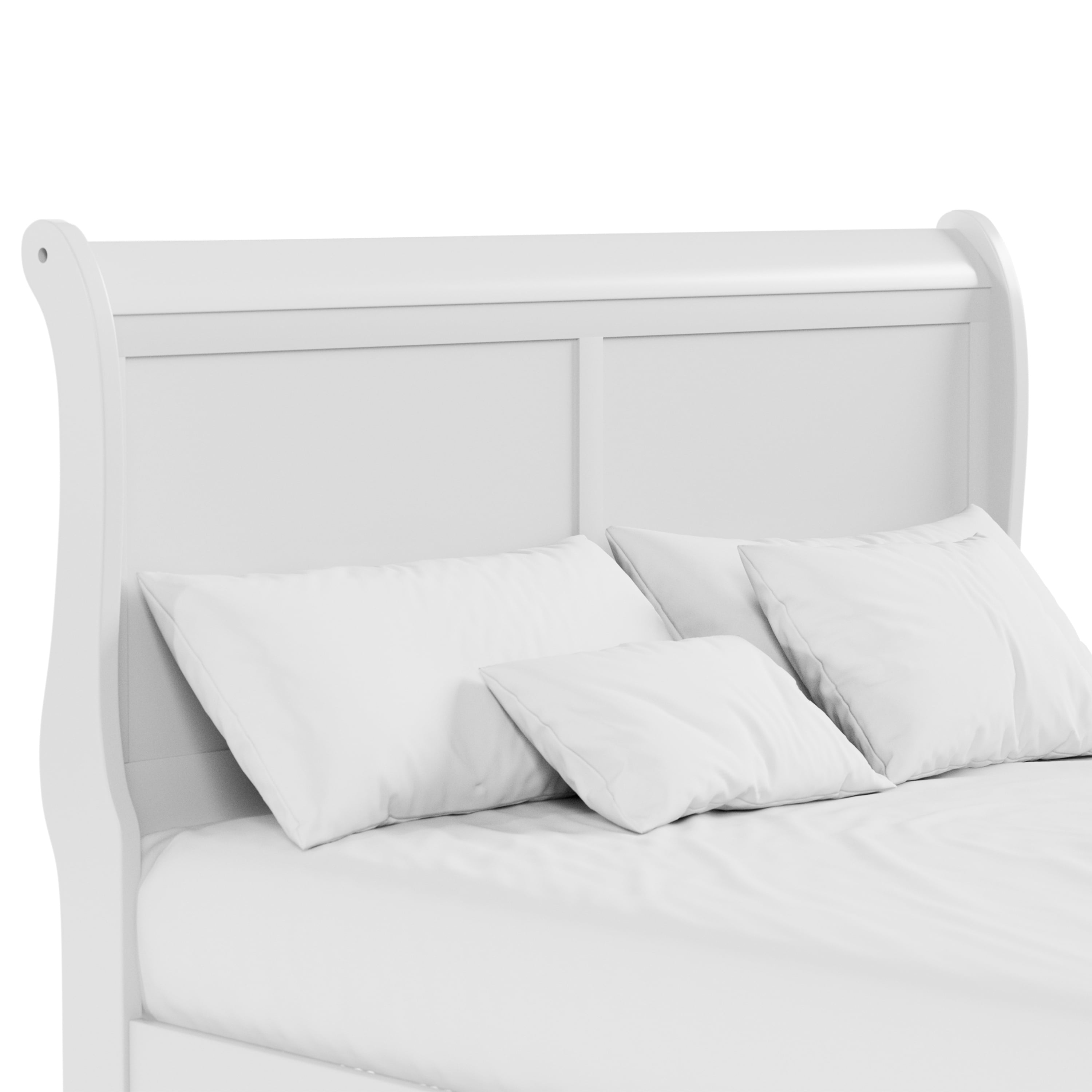 Furniture of America Rycia Full Sleigh Wood Panel Bed, White