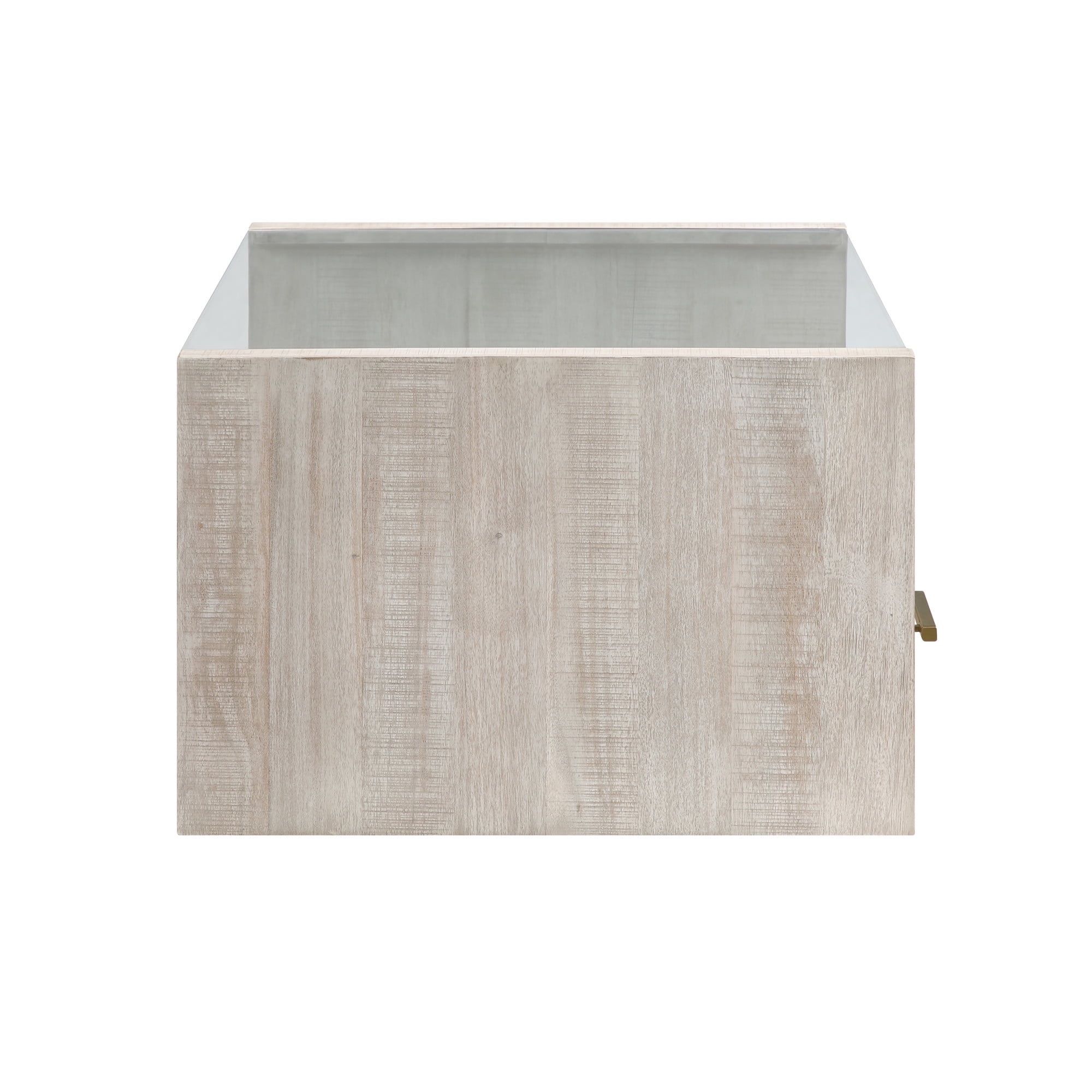 Steve Silver Garland Modern Coffee Table with Two Drawers and Casters, Washed Parchment