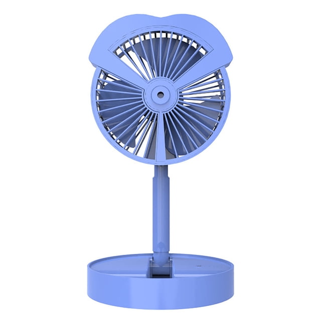 Mini ventilador eléctrico 3 velocidades de viento ventilador de refrigeración Motor sin escobillas ventilador de escritorio puerto de carga USB azul