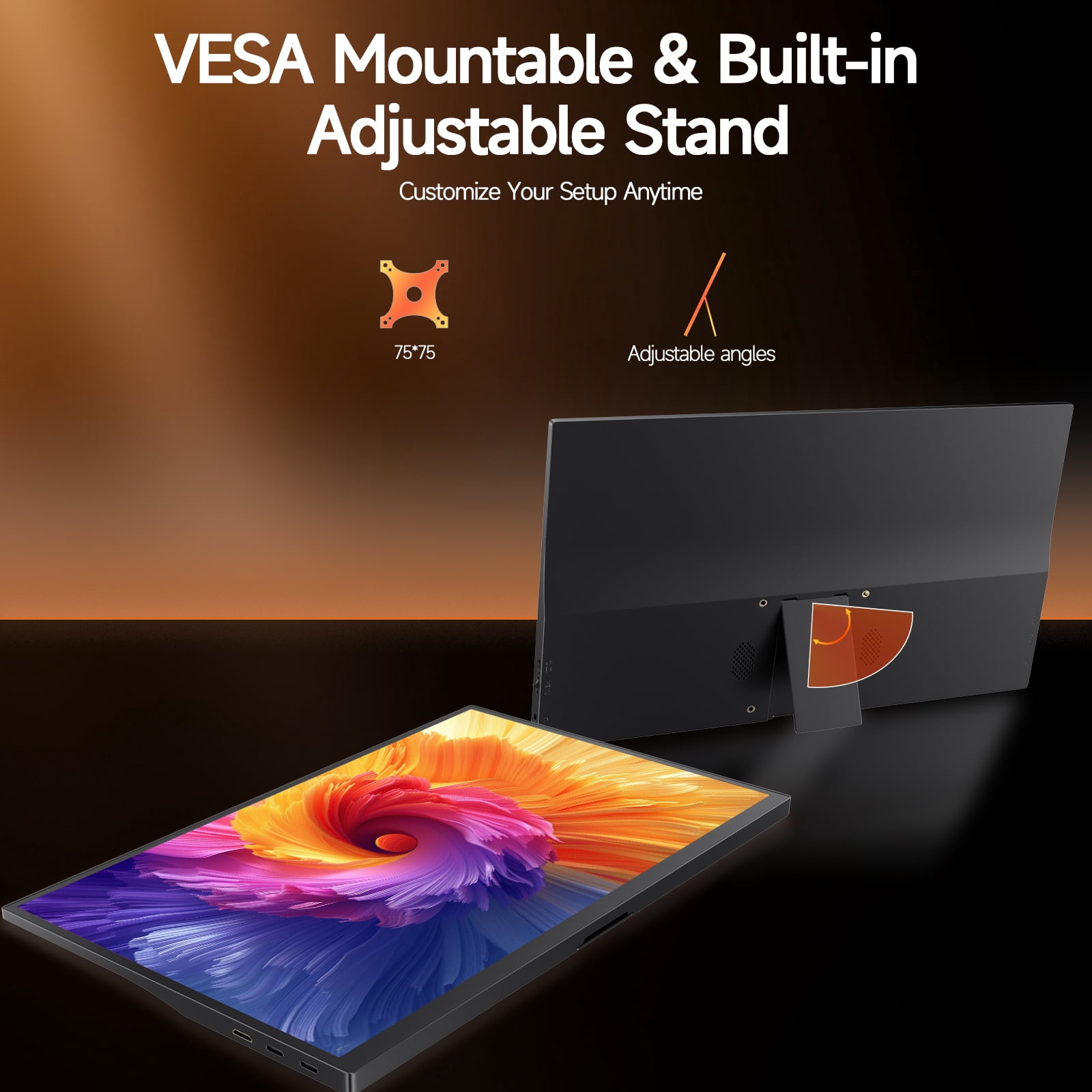 Portable Monitor 15.6 Inch 1080P FHD USB-C HDMI Ultra-Slim Travel