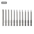 thumbnail image 2 of Yeacher 11pcs 75mm Long Screwdriver Bit Set 1/4'' He-x Shank Torx Magnetics Screwdriver Bits, 2 of 6