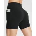 thumbnail image 2 of BALEAF Womens Spandex Shorts 5" High Waisted Biker Workout Compression Shorts with Pockets Black S, 2 of 7