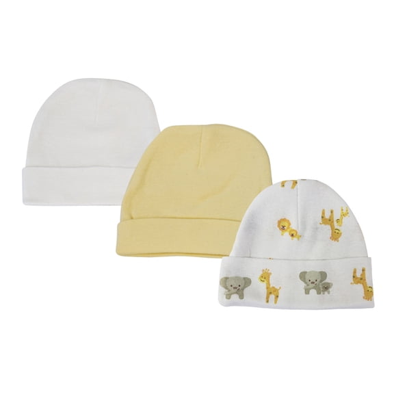 Bambini Layette Baby Boy, Baby Girl, Unisex Infant Caps (Pack of 3)