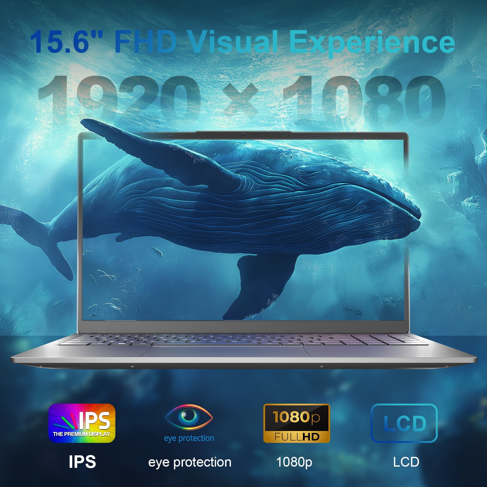 Laptop Computer, Intel N150 Quad-Core Processor,32GB RAM 1TB