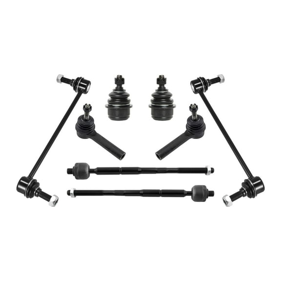 PartsW - 8 Pc Front Outer and Inner Tie Rod Ends, Lower Ball Joints, Sway Bar End Links, Suspension Kit for Dodge Journey 2009-2020