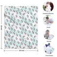 thumbnail image 4 of Light Blue Cartoon Unicorn Head Pattern Blanket,Comfortable Soft Flannel Throw Blanket,All Season,Warm Lightweight Blankets for Sofa Bed Couch Living Room Chair,30"x40", 4 of 4