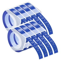 NineLeaf 8 Pack Compatible for Dymo 520106 3D Plastic Embossing Label 3/8'' x 9.8' White on Blue Label Tape
