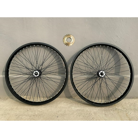 CDHPOWER 26 inch Heavy Duty Bike Rim Wheels Set & 22T Flywheel Spoke Bicycle Wheel