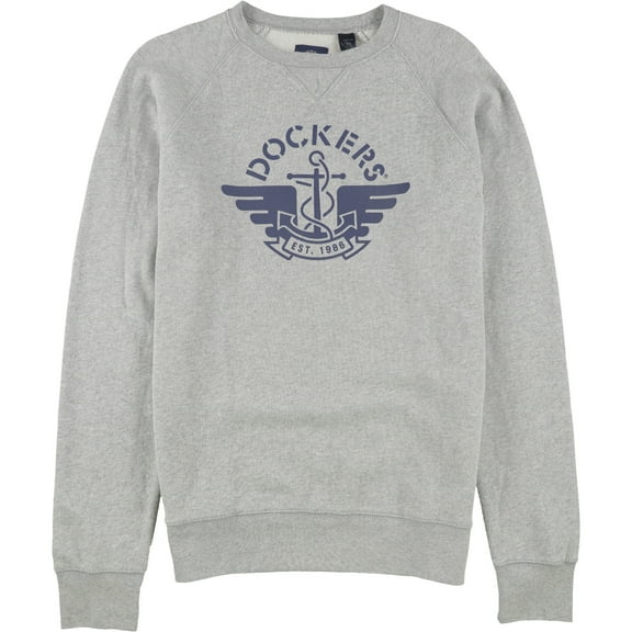 Dockers Mens Alpha Logo Sweatshirt, Grey, Large