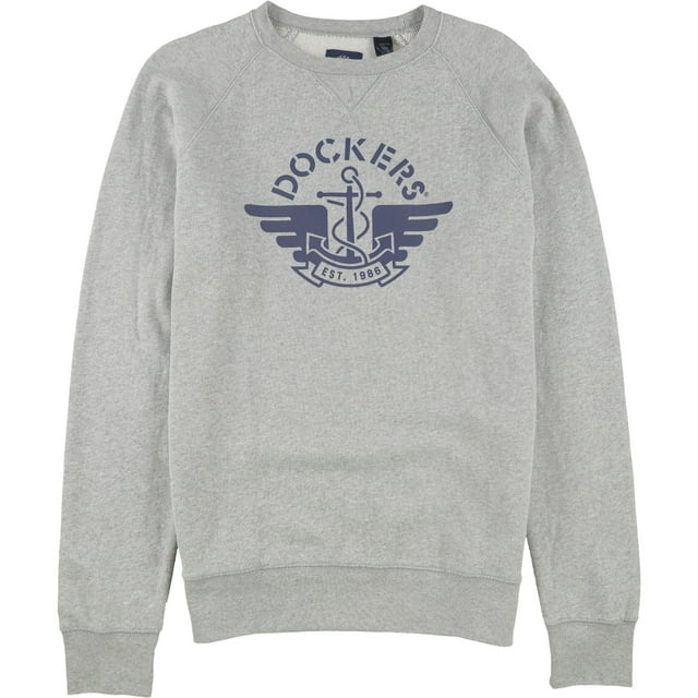 Dockers Mens Alpha Logo Sweatshirt, Grey, Medium
