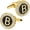 B, variant on A-Z Initial Cufflinks for Men and Women with Clear Crystal, Gold Silver Color Rasied Letter A-Z Cuff Links for French Shirt, Gift for Normal and Business Wearing