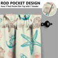 thumbnail image 5 of Kitchen Curtains 36 Inch Short - 3 Panel Set, Seashell Starfish Nautical Print, Rod Pocket Window Curtain for Tropical Beach Farmhouse, Sea Coral Cute Design, Easy Wash, 5 of 6