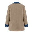 thumbnail image 4 of TGSLY Denim Patchwork Jacket for Women Notched Lapel Long Sleeve Ribbed Knit Blazer Dressy Casual Solid Color Single Breasted Button Coat with Pockets L, 4 of 9