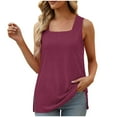 thumbnail image 1 of Yuyuzo Plus Size Tank Tops for Women Square Neck Sleeveless Base Tunic Tops Solid Color Plain T Shirts, 1 of 6