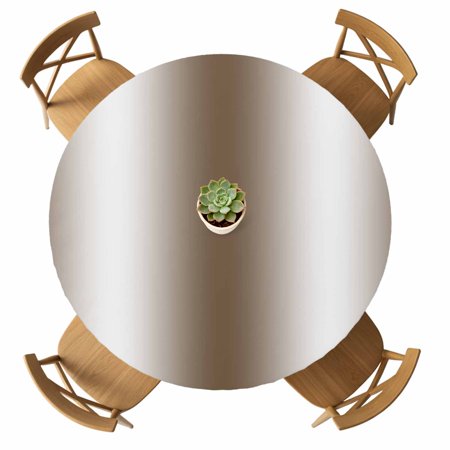 Round Fitted Tablecloth with Elastic Brown White Tablecloths Waterproof Oil Proof Gradient Color Table Cover for Kitchen Dinner Holiday Party Picnic Fits Tables up to 36 - 44 Diameter