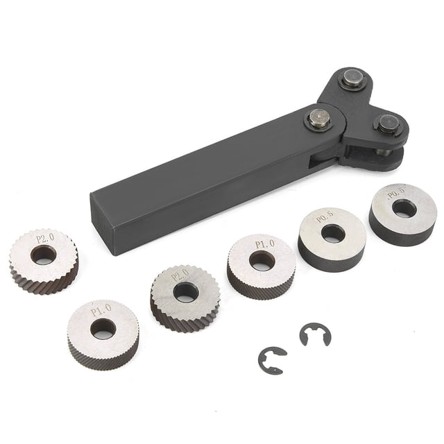 Jeu d'Outils de Moletage, Jeu d'Outils de Moletage à Deux Roues, 7Pcs avec Molette Linéaire de 6Pcs pour le Traitement des Modèles Mécaniques