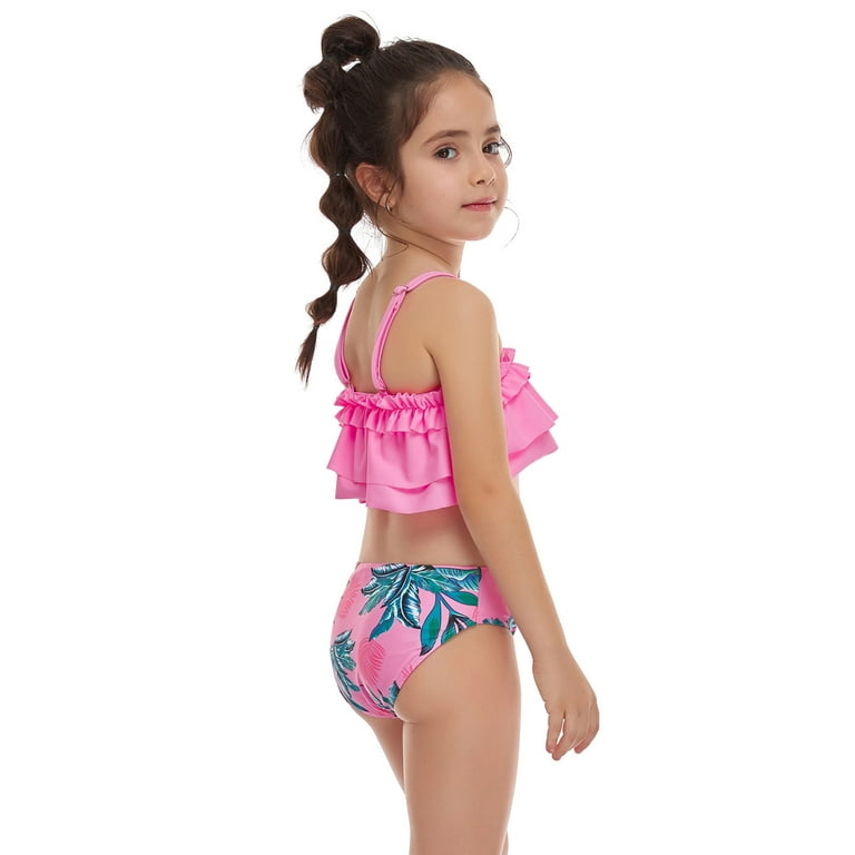 5-14 Years Girl Pentagram Swimsuit Kids Teenage Girl Bikini Set Two Piece  Children's Swimwear Toddler Bathing Suit