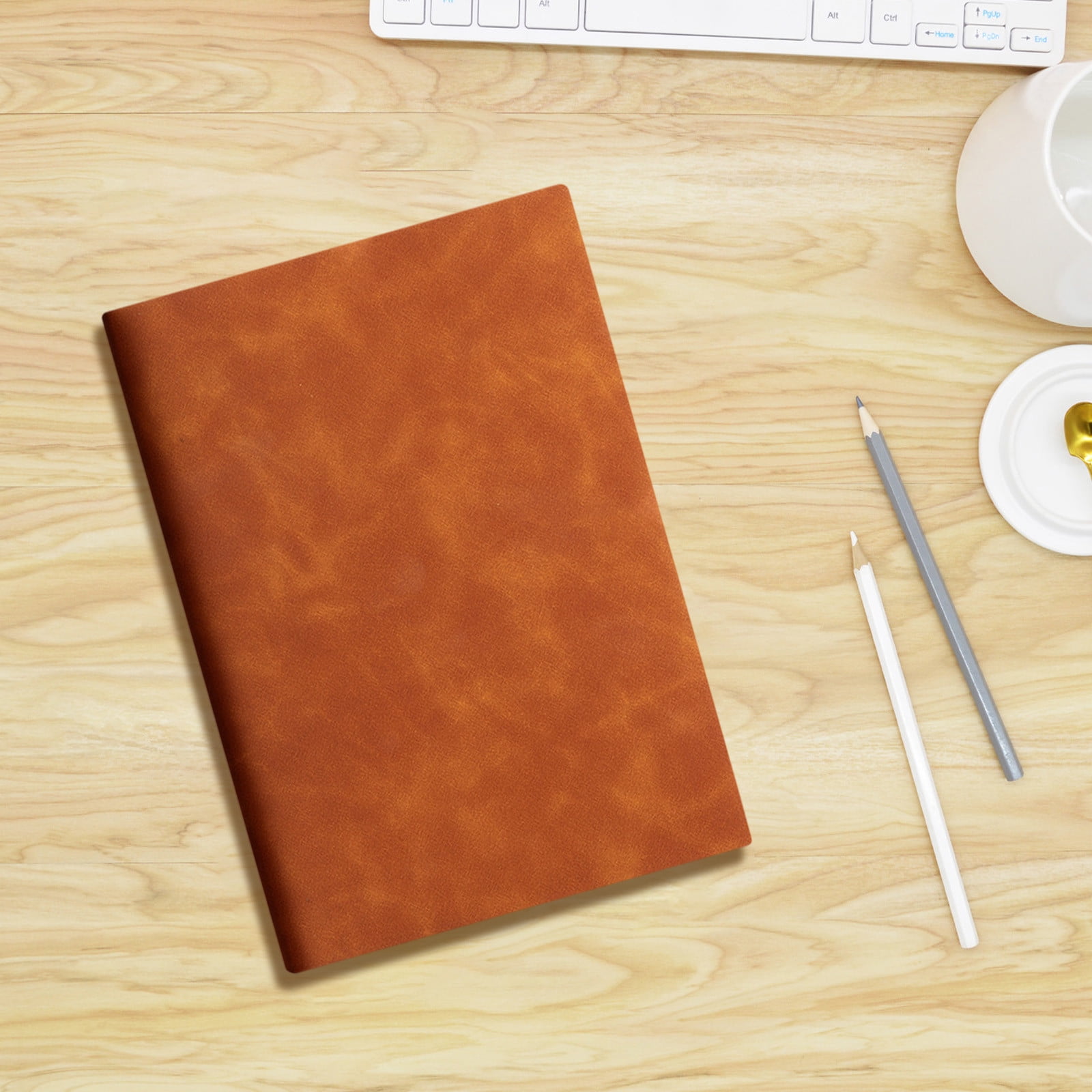 HBBKVI 2 Pack Notebook, A5 Imitation Sheepskin Notepad Review Notebook Thickened Business Work Diary Firm Efficient Office Softcover Book