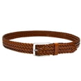 thumbnail image 3 of Falari Men's Braided Belt 100% Genuine Leather Stainless Steel Buckle 35mm ( Light Brown - Large), 3 of 6