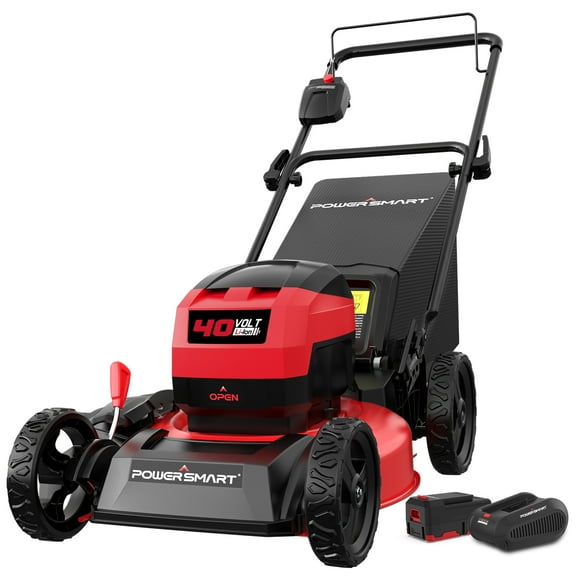 PowerSmart 40V 17-inch Cordless Brushless Electric Push Lawn Mower with 4.0Ah Battery and Charger