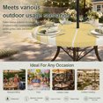 thumbnail image 6 of Round Outdoor Tablecloth with Umbrella Hole and Zipper, Vintage Pale Blue Striped Tablecloth with Elastic Waterproof, Farmhouse Modern Stripes Boho Patio Table Covers for 31" - 35" Pool Tables, 6 of 9