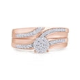 thumbnail image 2 of AFFY White Natural Diamond Wedding Trio Bridal Ring Set In 14k Rose Gold (0.33 Cttw), 2 of 9