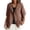 Coffee, variant on Women's Solid Color Vintage Cotton Linen Hooded Cardigan, 3/4 Sleeve Button Down Open Front Lightweight Loose Fit Jacket with Pockets for Beach Vacation Work Daily Errands Cover Up, Boho Layer Coffee