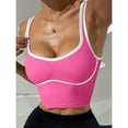 thumbnail image 5 of Top-kevin Women's Sports Tops Set Seamless Stretchy Contrast Crop Tank Color Block Sleeveless T Shirt for Yoga, Running, Workout, 5 of 9