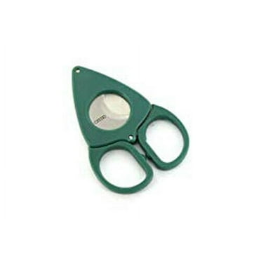 Green Credo Stainless Steel Double Blade XL Ring Gauge Cigar Cutter Scissor 1068