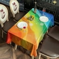 thumbnail image 2 of Rainbow Tie Dye Wave Pattern Rectangle Tablecloth 60"x102",Waterproof Polyester Rectangle Table Cloth, Wipeable Spillproof Polyester Tablecloth for Dining, Camping, Indoor and Outdoor, 2 of 6