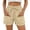 Khaki, variant on Women's Casual Summer Elastic Waist Comfy Shorts with Pockets