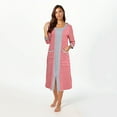 thumbnail image 2 of DeHolifer Women Nightshirt Short Sleeve Zip Front Nightgowns Full Length Cotton Robes Loose Housecoat Loungewear with Pockets Red 2XL, 2 of 6
