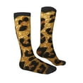 thumbnail image 2 of Zufioo Golden Leopard Glitter Print Long High Thigh Socks Knee-High Warm Stocking Women Boot Sock Leg Warmer High Socks for Daily Wear, Cosplay, 2 of 6