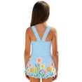 thumbnail image 2 of DISNIMO Girls One Piece Swimsuits Bunny Flower Printed Quick Dry Swimwear Skirted Hawaiian Beach Swim Dress Soft Stretch Sleeveless Bathing Suit for Kids 3-13Y, 2 of 8
