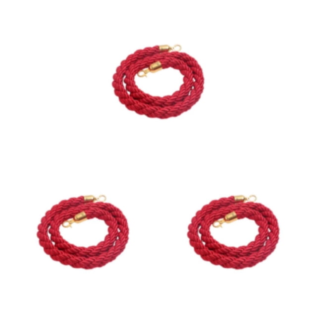 Wweixi Convenient And Portable Lightweight Crowd Control Queue Rope For On--Go Crowd Management Wide Range red W05-1 3Set