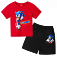 thumbnail image 3 of Conjunto de 2 piezas de camiseta y pantalones cortos de Sonic de dibujos animados para niño y niña, camiseta deportiva informal de manga corta de verano para niño y niña, ropa para bebé, 3 of 5