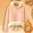 thumbnail image 2 of Breezora Sweat à Capuche Doublé en Polaire pour Femmes Manches Longues Col Rond Hiver Chaud pour Activités Extérieures Taille g Rose, 2 of 3