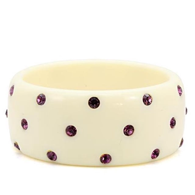 Alamode LO1906-9.5 Bracelet en Résine pour Femmes avec Cristal de Qualité Supérieure en Améthyste - 9.5 Po.