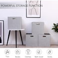 thumbnail image 4 of Cube Storage Bins 13×13 Linen Foldable Box with Handles, Collapsible Organization Basket Set of 4 Large Capacity Grewer for Closet Shelf Cabinet Bookcase Bedroom, Silver Grey, 4 of 12
