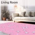 thumbnail image 2 of ODIKA 6'x9' Machine Washable Non-Slip Area Rug, Starlight Constellation Celestial Dreams Night Sky Playmat High Traffic Rug with Pad, Pink, 688851, 2 of 8