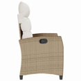 thumbnail image 4 of vidaXL Reclining Garden Chair with Side Table Beige Poly Rattan, 4 of 5