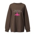 thumbnail image 2 of Gibobby Sudadera de mujer Sudaderas de moda de gran tamaño para mujer con cuello alto manga larga trajes de otoño 2023(Marrón,CH), 2 of 3