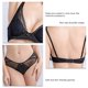 thumbnail image 5 of Conjunto de sujetador y bragas de encaje floral para mujer, elegante, suave, transpirable, ajustable, decoración de lazo, ropa interior, 5 of 6