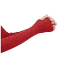 thumbnail image 4 of Gants Rouges Mitaines Chauffantes Trou Bras avec Manche de Pouce Longs pour Femmes Gants Chauffants Gants Tricotés Sans Doigts Mélange Poignet, 4 of 5