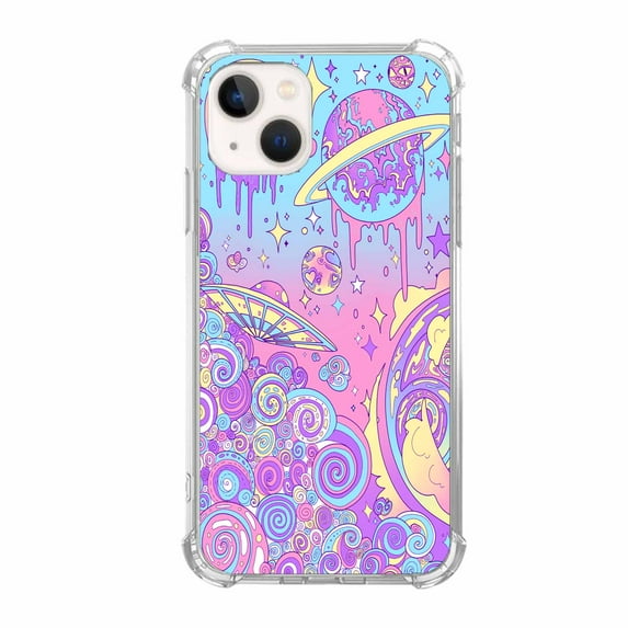 Magic Galaxy Planet Case for iPhone 13 Mini,Aesthetic Art Design Pattern Soft TPU Bumper Case Cover